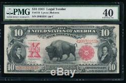 AC Fr 114 1901 $10 Legal Tender PMG 40. BISON