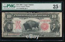 AC Fr 119 1901 $10 Legal Tender PMG 25 NET. BISON