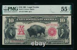 AC Fr 119 1901 $10 Legal Tender PMG 55 EPQ. BISON