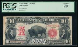 AC Fr 121 1901 $10 Legal Tender PCGS 20. BISON