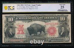 AC Fr 121 1901 $10 Legal Tender PCGS 25. BISON