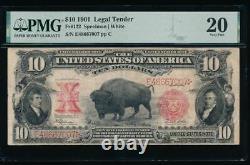 AC Fr 122 1901 $10 Legal Tender PMG 20. BISON