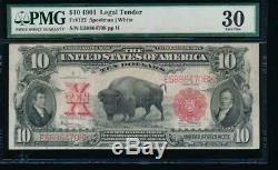 AC Fr 122 1901 $10 Legal Tender PMG 30. BISON