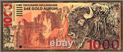 AMERICAN BISON 1000 MILIGRAMS 24 kt GOLD AURUM NOTE