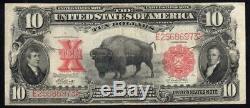 ATTRACTIVE 1901 $10 Legal Tender Note BISON Fr 121 E25686973