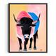 Abstract Expressionist Original Art 14x11 Bison Canvas Painting