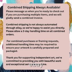 Abstract Expressionist Original Art 14x11 Bison Canvas Painting