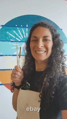 Abstract Expressionist Original Art 14x11 Bison Canvas Painting