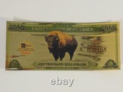 American Bison 2018 1 gram Aurum 24K Gold Note Rare First Year