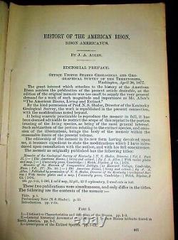 American Bison History By Joel Asaph Allen Extract From Usgs Survey 1877 Soft Co