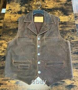 American Bison Leather Vest Coronado Leather Indy Bison Ranchers Vest Size 42