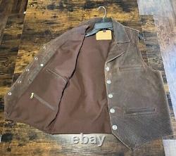 American Bison Leather Vest Coronado Leather Indy Bison Ranchers Vest Size 42