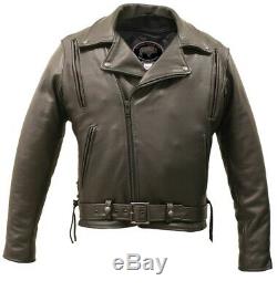 American Bison Motorcycle Leather Jacket With Vents