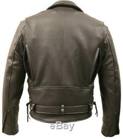 American Bison Motorcycle Leather Jacket With Vents