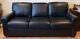 American Leather Savoy Sofa & Recliner Chair, Black Bison, Walnut Legs, Couch