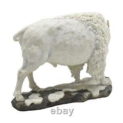 American White Bison Statue, Large Bison Standing Decorative Sculpture