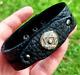 Ancient Star of David coin Buffalo Bison leather bracelet customize to wris