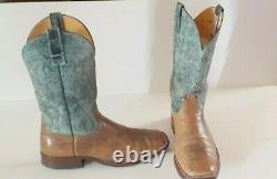 Anderson Bean Boots Men's 12/12.5 S1113 Distressed American Bison Leather Aqua
