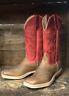 Anderson Bean Mens Natural Brahman Bison& Bryony Mad Dog Square Toe Boots 323448