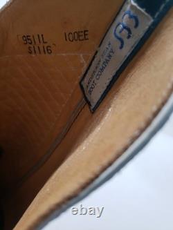 Anderson Bean S1116 Men's 10 EE Cowboy Boots Blue Brown Bison Leather Square Toe