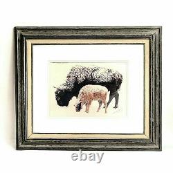 Andy Marquez Signed Motherhood & Butterscotch Colorado Bison Lithograph Print