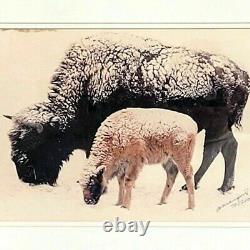 Andy Marquez Signed Motherhood & Butterscotch Colorado Bison Lithograph Print