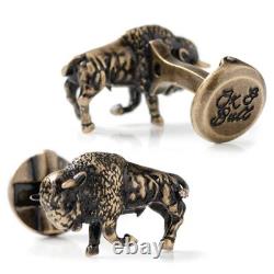 Antique Bronze Bison Cufflinks