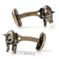 Antique Bronze Bison Cufflinks