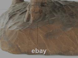 Antique Carved Wood American Buffalo Bison Full Body Sculpture