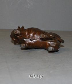 Antique Cast Iron Still Coin Buffalo Bison Bank