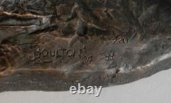 Antique Signed Joseph Lorkowski Boulton Western American Bronze Bison Sculpture