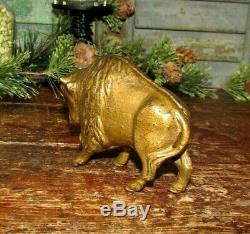 Antique Vtg Original A C Williams Cast Iron Buffalo Bison Still Penny Bank NR