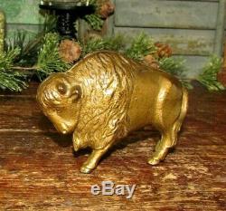 Antique Vtg Original A C Williams Cast Iron Buffalo Bison Still Penny Bank NR