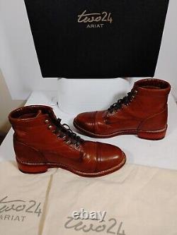 Arait Men's Two Two 4 Bison Whisky Brown Dress Boots Lace Up Size 8.5 D