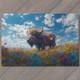 Art Print Buffalo Bison Covered Flowers Cute Colorful Unreal Strange Fun Unusual
