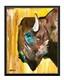 Atherton 11x14 Original Abstract Bison Painting Buffalo on yellow signed