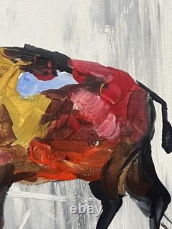 Atherton 11x14 Original Great plains Acrylic Painting Abstract Buffalo signed