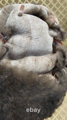 Authentic Buffalo fur hat warm winter collectable real Bison hide
