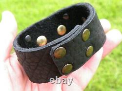 Authentic OTTOMAN 1255 AH coin cuff bracelet genuine Bison Leather customize