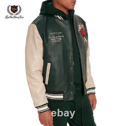 Avirex Bisons Limited Edition Varsity Leather Jacket USA Patch Vintage Style Avirex Bisons Limited Edition Varsity Leather Jacket USA Patch Vintage Style