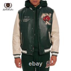 Avirex Bisons Limited Edition Varsity Leather Jacket USA Patch Vintage Style Avirex Bisons Limited Edition Varsity Leather Jacket USA Patch Vintage Style