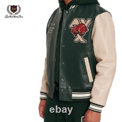 Avirex Bisons Limited Edition Varsity Leather Jacket USA Patch Vintage Style Avirex Bisons Limited Edition Varsity Leather Jacket USA Patch Vintage Style