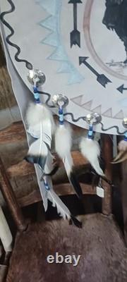 Awesome Native American Wall Art Painted Bison Shield Displays Beautiful