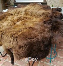 BEAUTIFUL Bison/Buffalo Robe Hide Tanned Leather WINTER FUR SO SOFT LUXURY