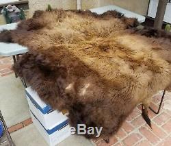 BEAUTIFUL Bison/Buffalo Robe Hide Tanned Leather WINTER FUR SO SOFT LUXURY