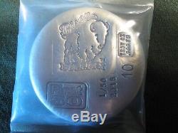 BISON BULLION 1ST 50 TEN TROY OUNCE. 999 FINE POURED SILVER ROUND. No. 1 of 50
