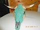 BUFFALO TURQUOISE DECORATED SKULL With26WIDE HORN BISON BONE TEETH 14