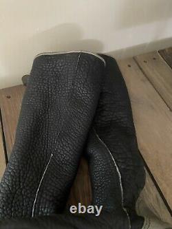 Bald Mountain Black Renaissance Bison Leather Womens Moccasin Boots- Size 11