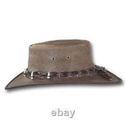 Barmah Hats Squashy Bison Outback Crocodile Leather Hat 1033