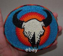 Beaded Belt Buckle Native American Bison